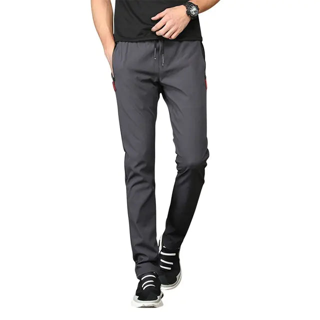Men's Slim Fit Zipper Quick-Dry Casual Leisure Pants
