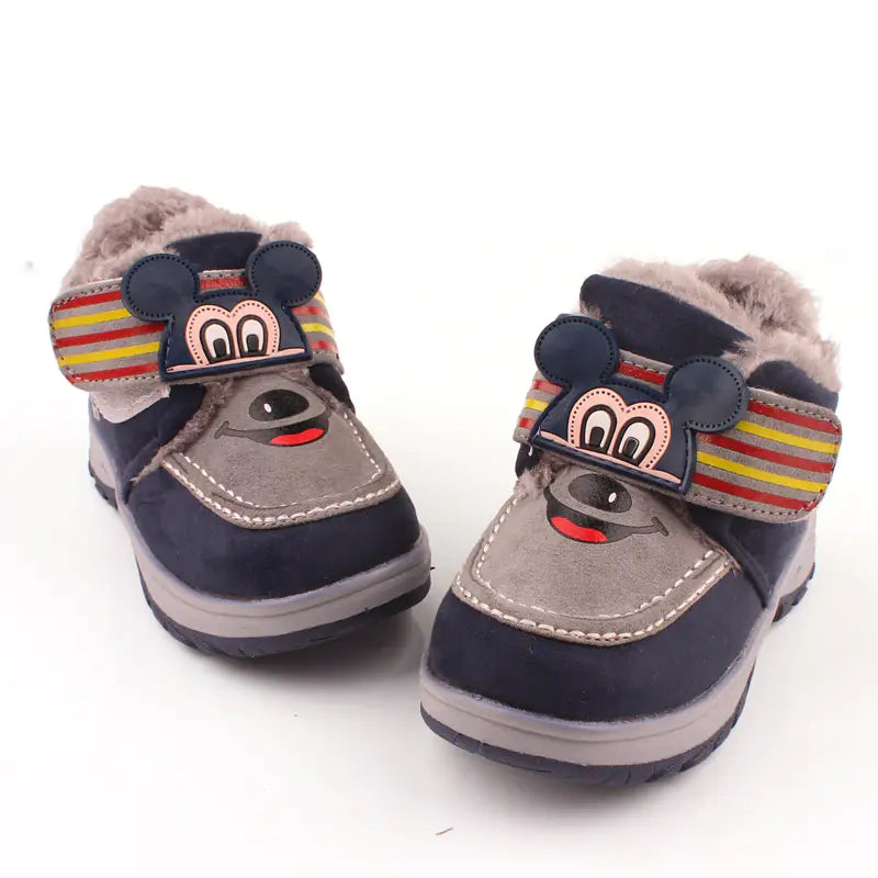 Winter Plush Thick Children's Cotton Shoes, Cute Canvas
