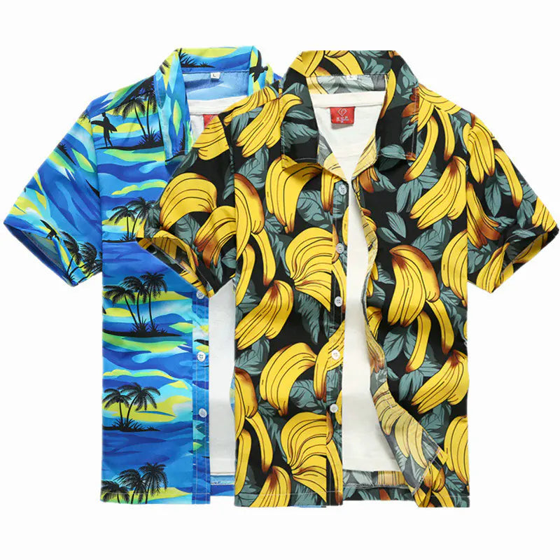 2023 Men's Hawaiian Print Short Sleeve Quick Dry Shirt