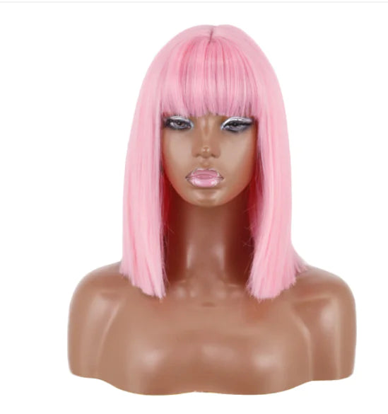 Wig Headgear with Bangs for Shoulders and Clavicle