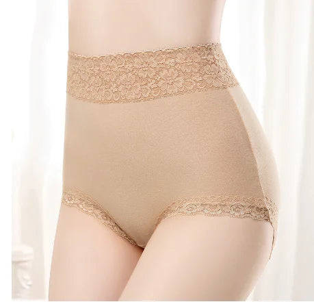 Lace Trim Triangle Pants for Women with High Waist (One Piece)