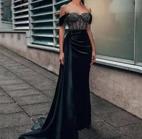 Backless Lace Evening Dress with Mermaid Split (One Piece)