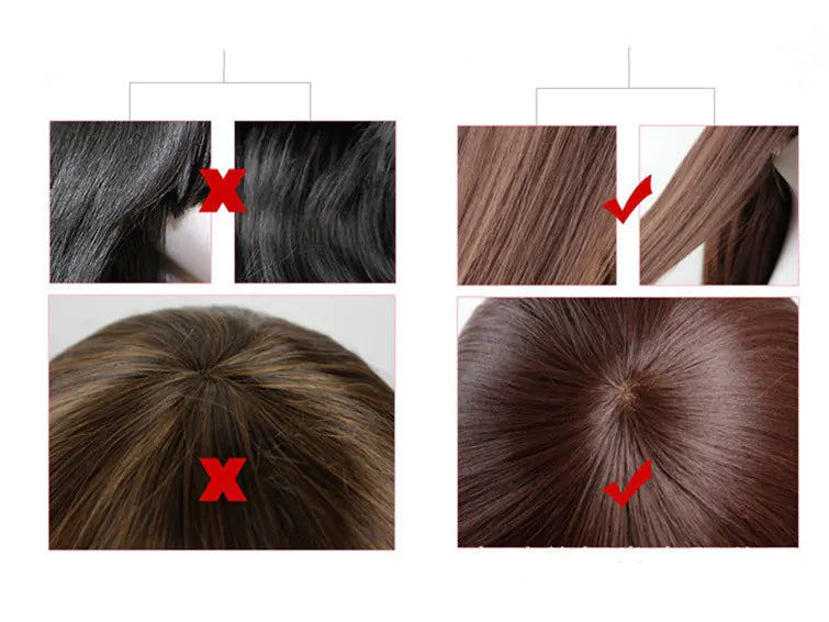 Short Straight Synthetic Wig for Women with Middle Part