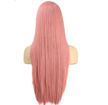Mid-Section Long Straight High-Temp Silk Wig