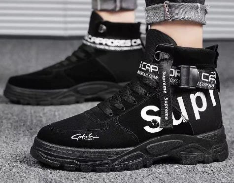 Men's High-Top Casual Sneakers with Thick Sole