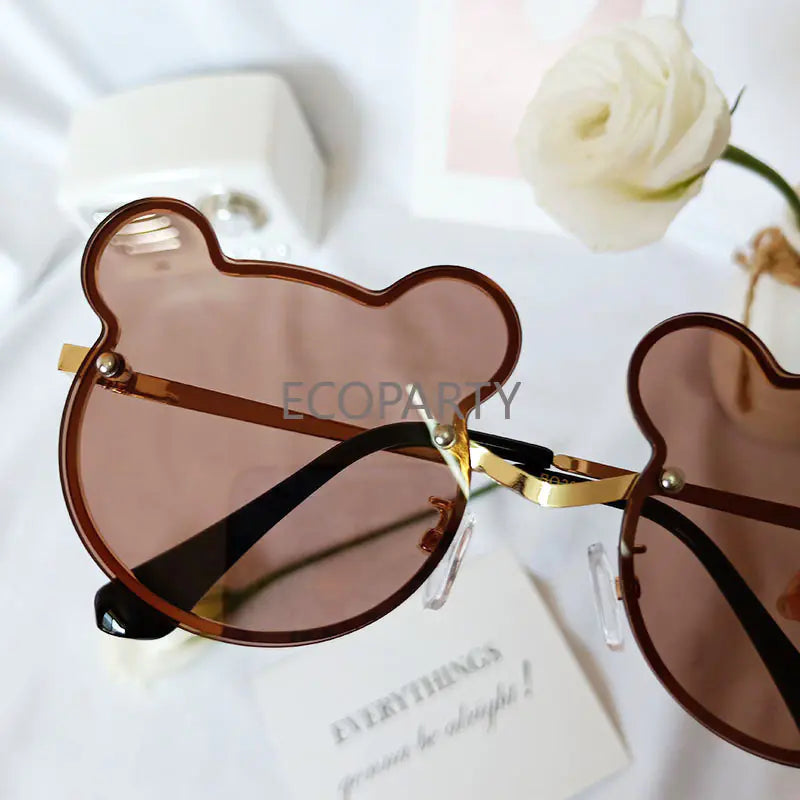 Trendy Designer Cartoon Bear Sunglasses for Kids 2023