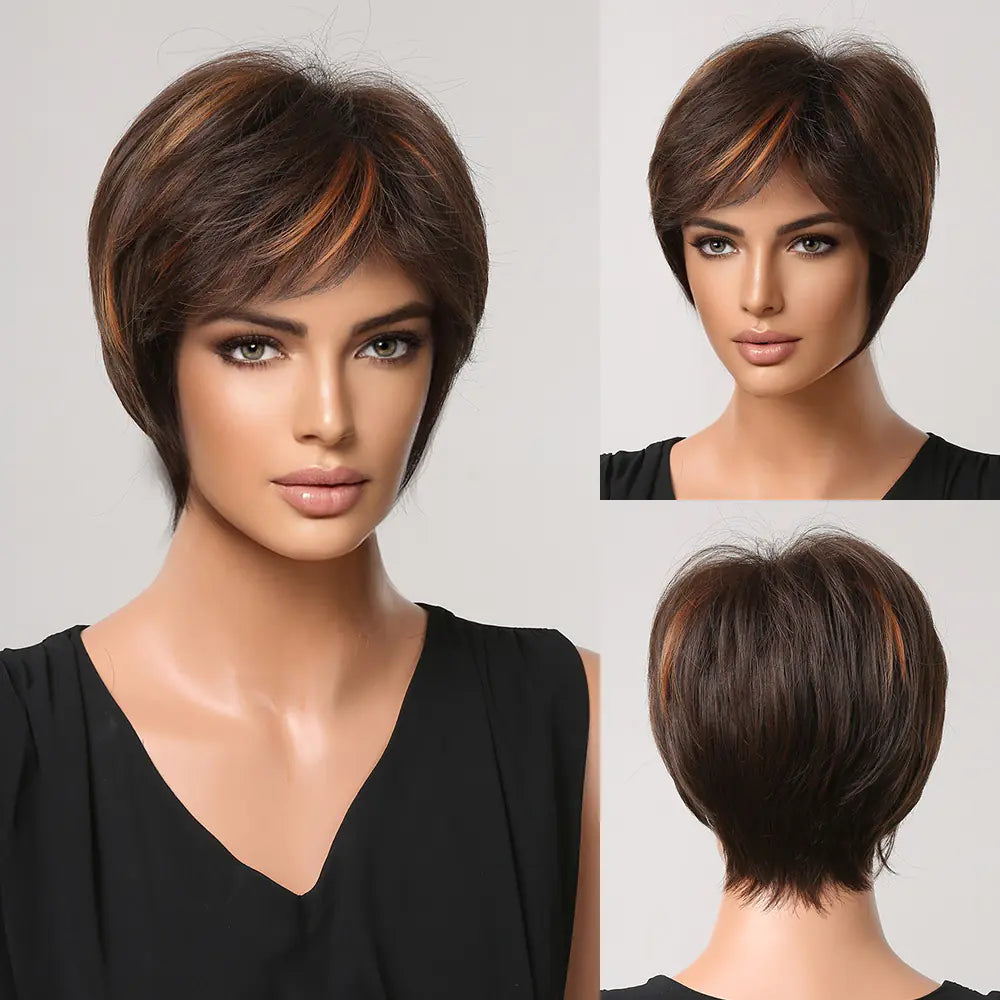 Natural Short Hair Women's Full-Head Wig Style