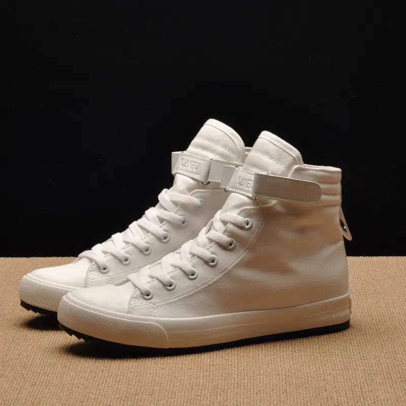 Men's and Women's Casual White Canvas Sneakers