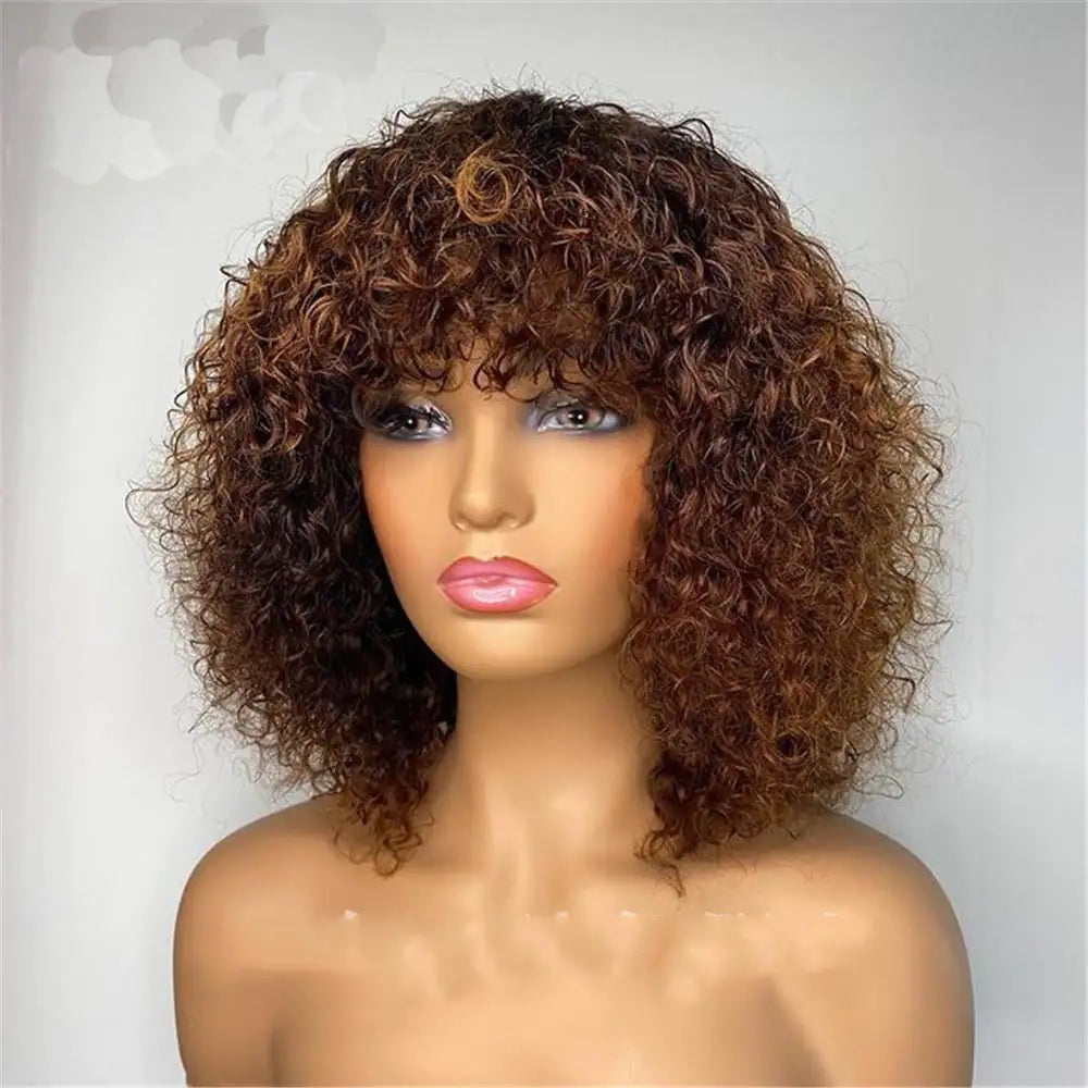 Women's Black Short Curly Hair Wig (African Style)