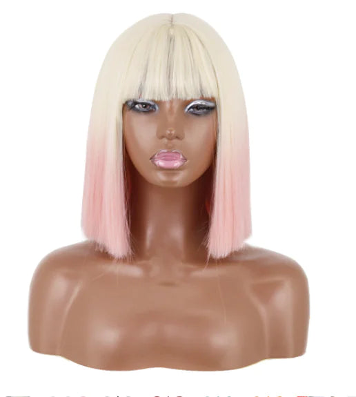 Wig Headgear with Bangs for Shoulders and Clavicle