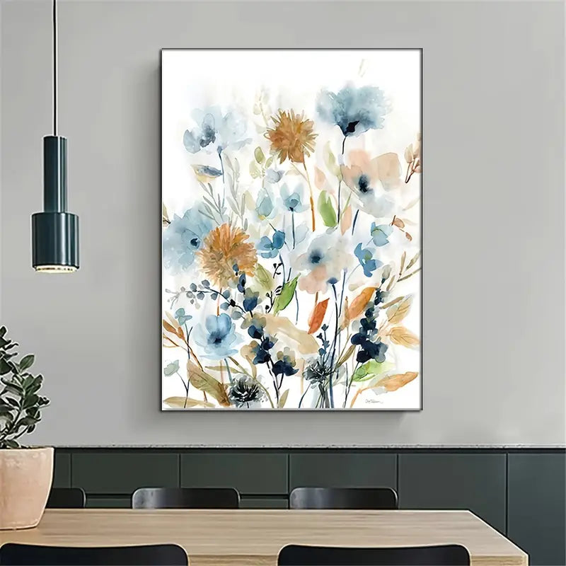 HD Watercolor Floral Botanical Canvas Wall Art Prints