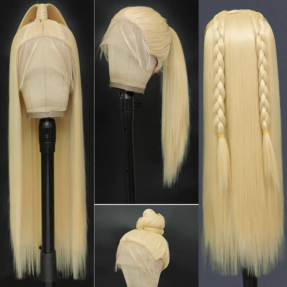 613 Blonde Glueless Lace Front Wig - Long Silk Straight