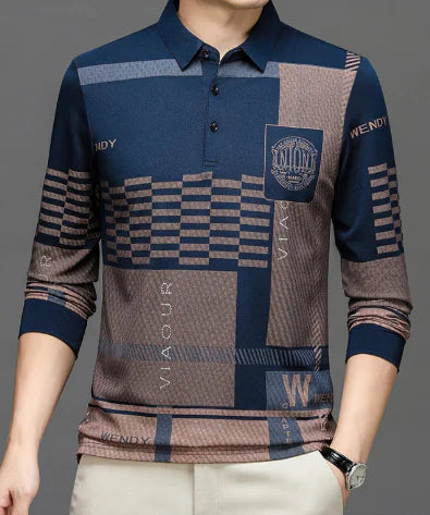 Men's Long Sleeve Classic Club Polo Shirt (One Piece)