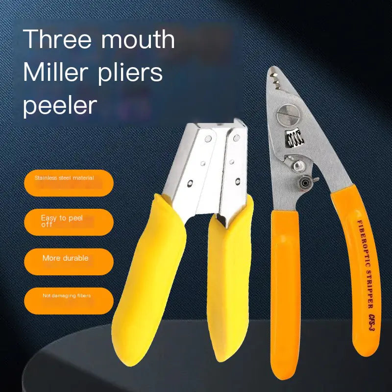 Fiber Optic Stripper Tool with Dual Ports and Metal Design