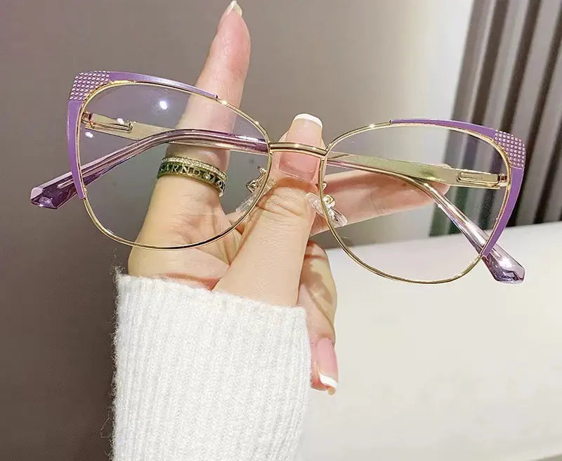 H 7151 Cat Eye Glasses for Men and Women, Anti-Blue Light