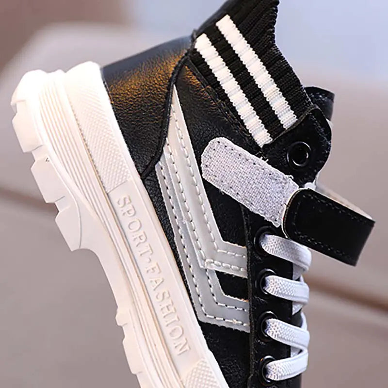 Boys' Fashion Leather Ankle Boots for Autumn and Winter