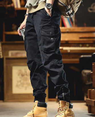 Men's Cargo Pants - Winter Cotton Fleece Joggers (One Piece)