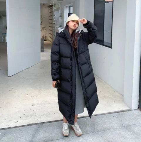 Oversized Long Over-the-Knee Padded Bread Coat (One Piece)