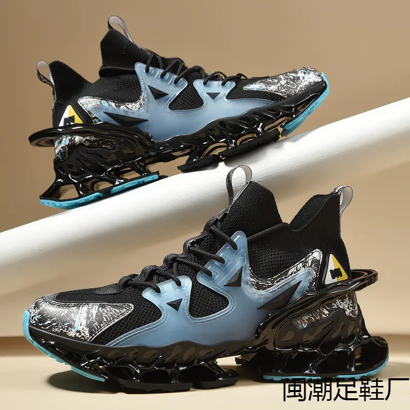 Trendy Knitted Blade Sole Sports Shoes for Teens