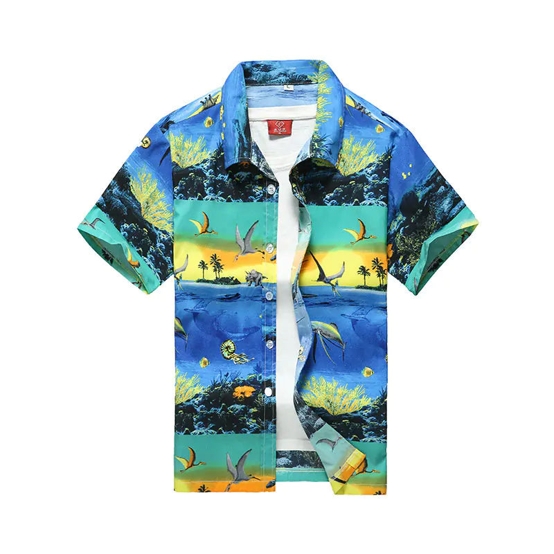 2023 Men's Hawaiian Print Short Sleeve Quick Dry Shirt
