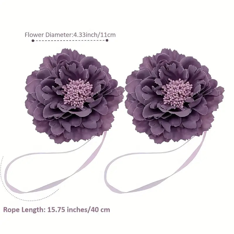Cloth Flower Magnetic Curtain Tieback - Room Decor Pair