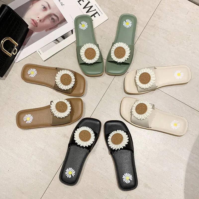 Women's Outdoor Non-Slip Daisy Slide Sandals