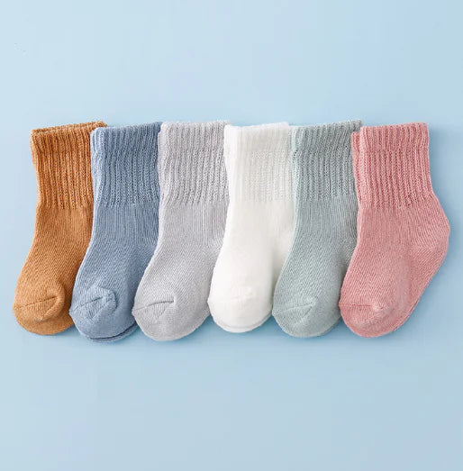 Newborn Cotton Socks 6 Pairs in Candy Colors (One Set)