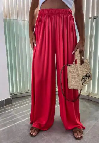 High-Waisted Floor-Length Pants (One Piece)