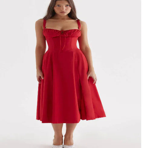 Parisian Dress - Waist Shaping Floral Maxi Dress (One Piece)