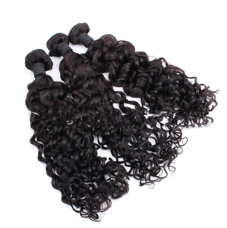 Real Hair Extension Curtain - Natural Color Spiral Curly