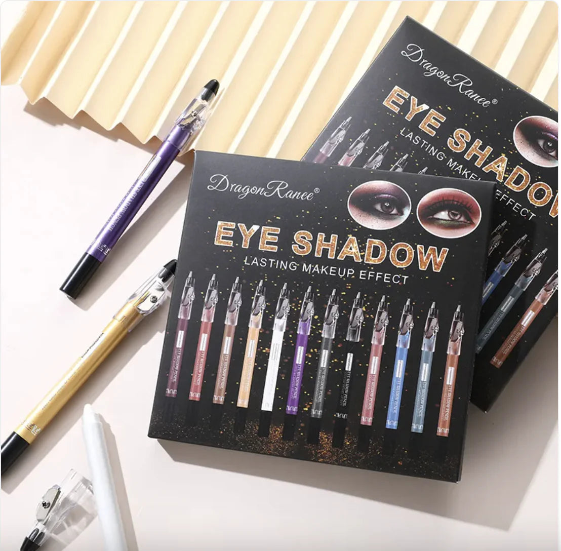 12-Color Shimmer Eyeshadow Stick Kit