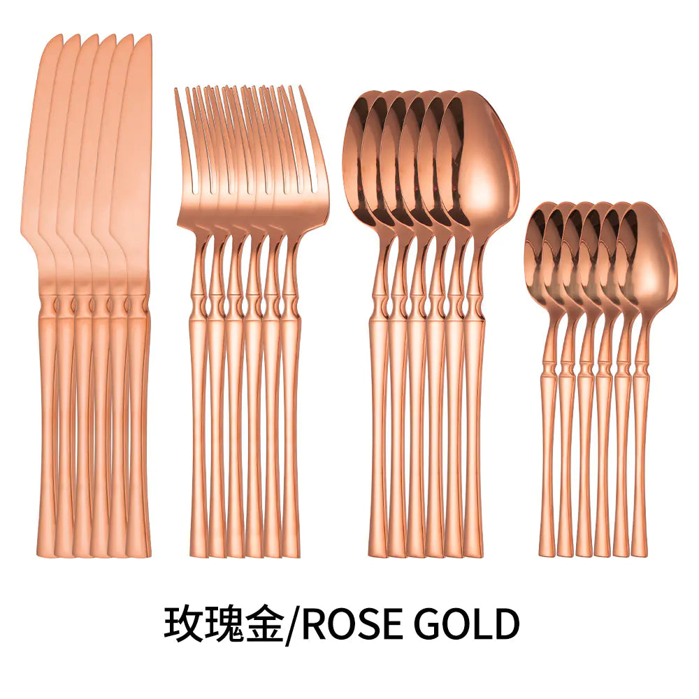 Titanium Coated Stainless Steel Cutlery Set for Dining