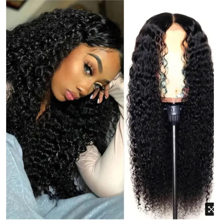 Black Long Curly Wig for Women - High-Temperature Fiber