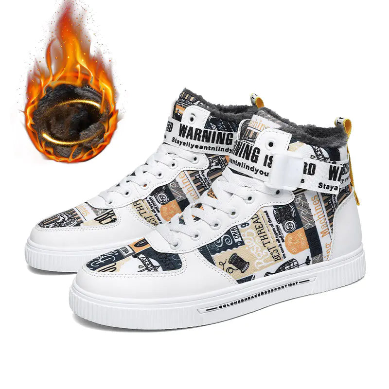 Boys High-Top Cashmere Cotton Shoes