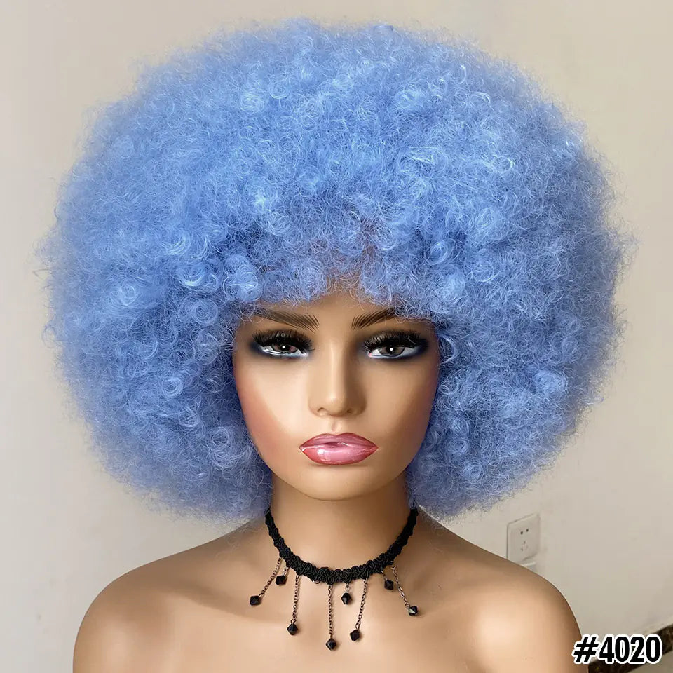 Curly Short Hair Wig with Bangs