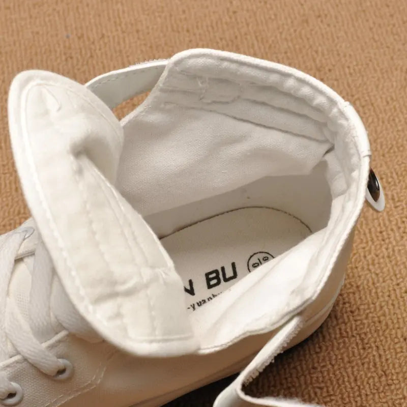 Men's and Women's Casual White Canvas Sneakers