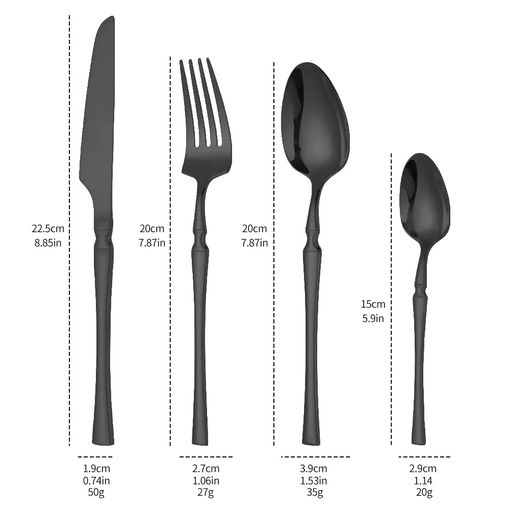 Titanium Coated Stainless Steel Cutlery Set for Dining