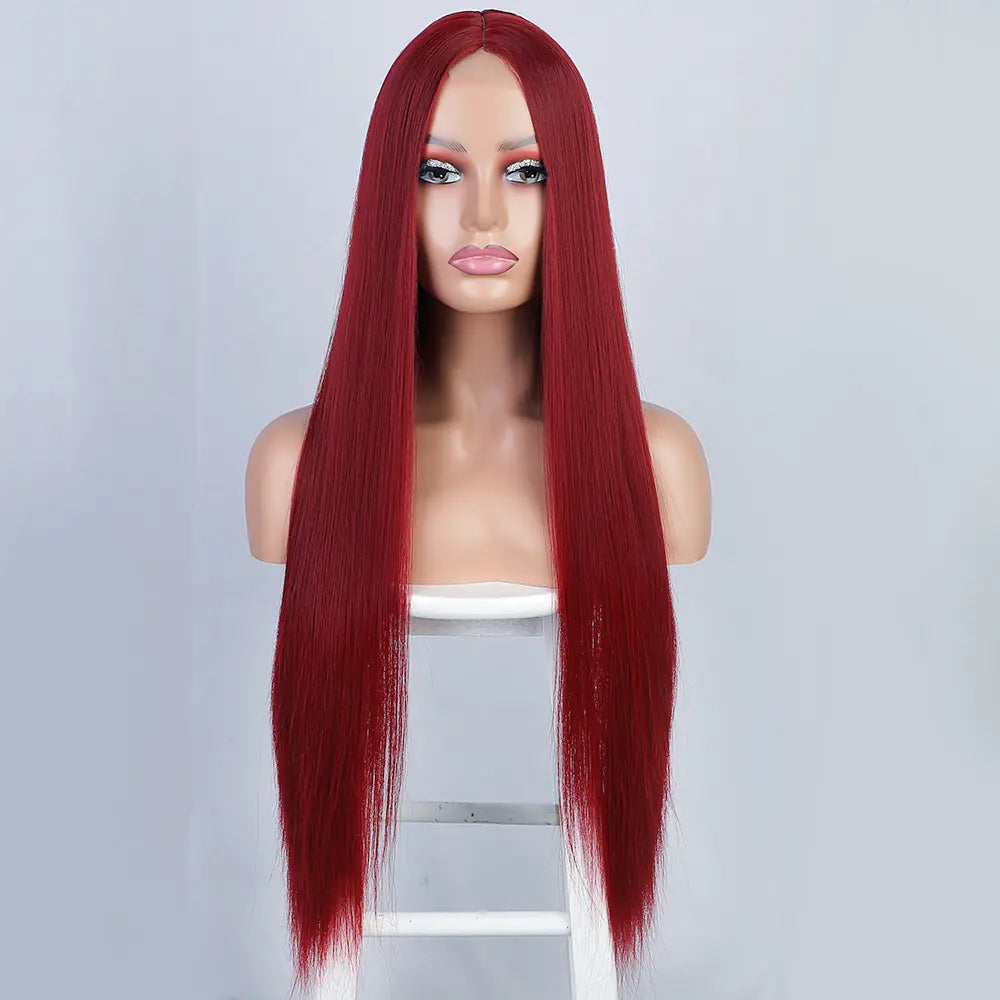 Front Lace Long Straight Hair Synthetic Wig
