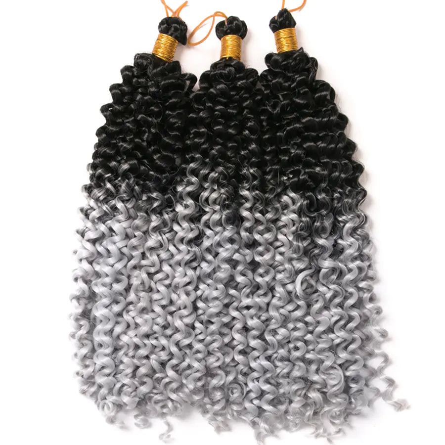Bicolor Gradual Change Water Wavy Curly Hair Braid