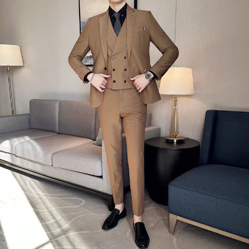 Men's Elegant Business Suit Set - Black / L (One Set)