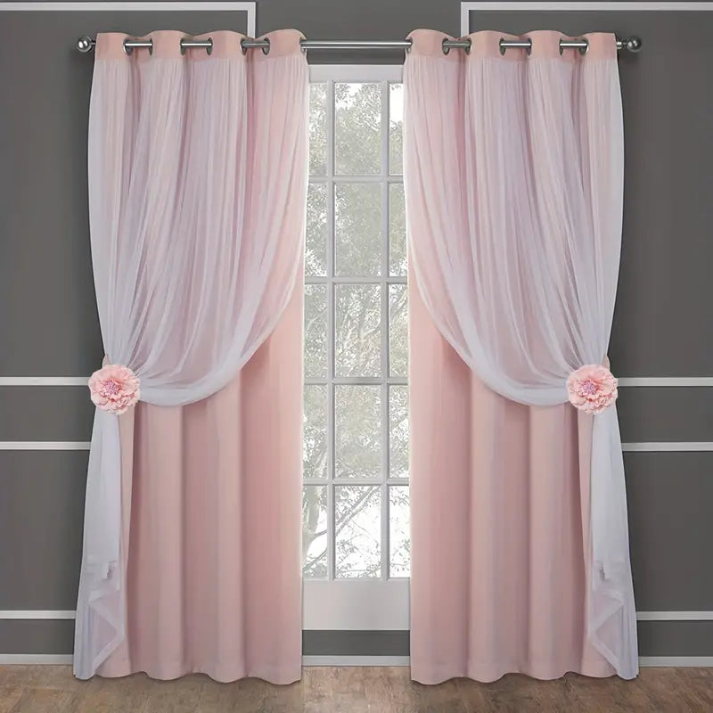 Cloth Flower Magnetic Curtain Tieback - Room Decor Pair
