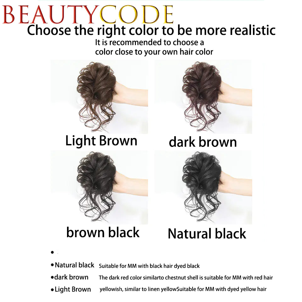 Synthetic Curl Donut with Elastic Band for Messy Bun