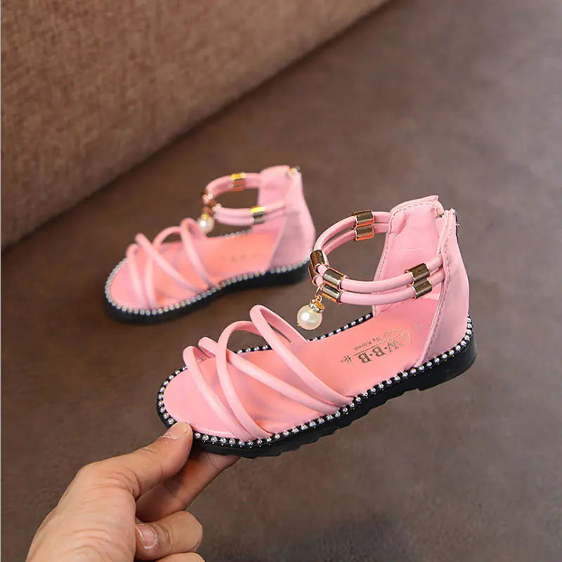 Western Style Girls' Sandals with Soft Soles for Kids