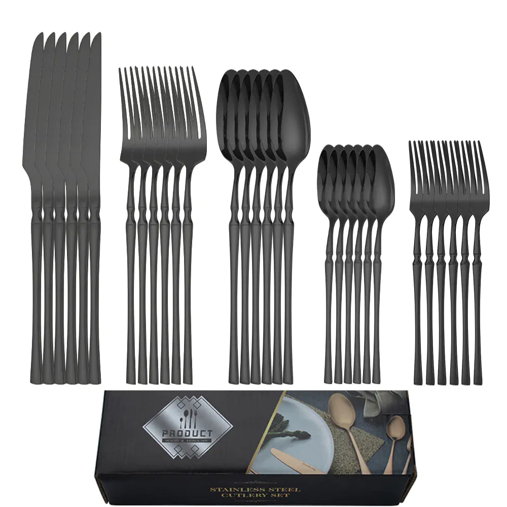 Titanium Coated Stainless Steel Cutlery Set for Dining