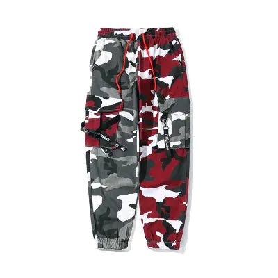 Men's Camo Cargo Joggers - Hip Hop Streetwear Pants