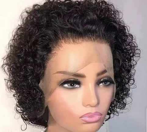 Brazilian 9A Lace Front Curly Wig for Short Hair
