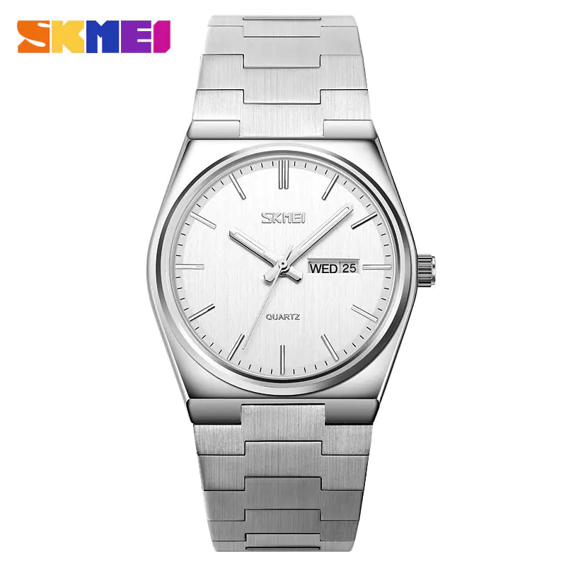 Stylish Men's Steel Band Quartz Watch with Calendar