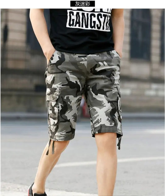 Vintage Camouflage Bermuda Shorts for Men (One Pair)