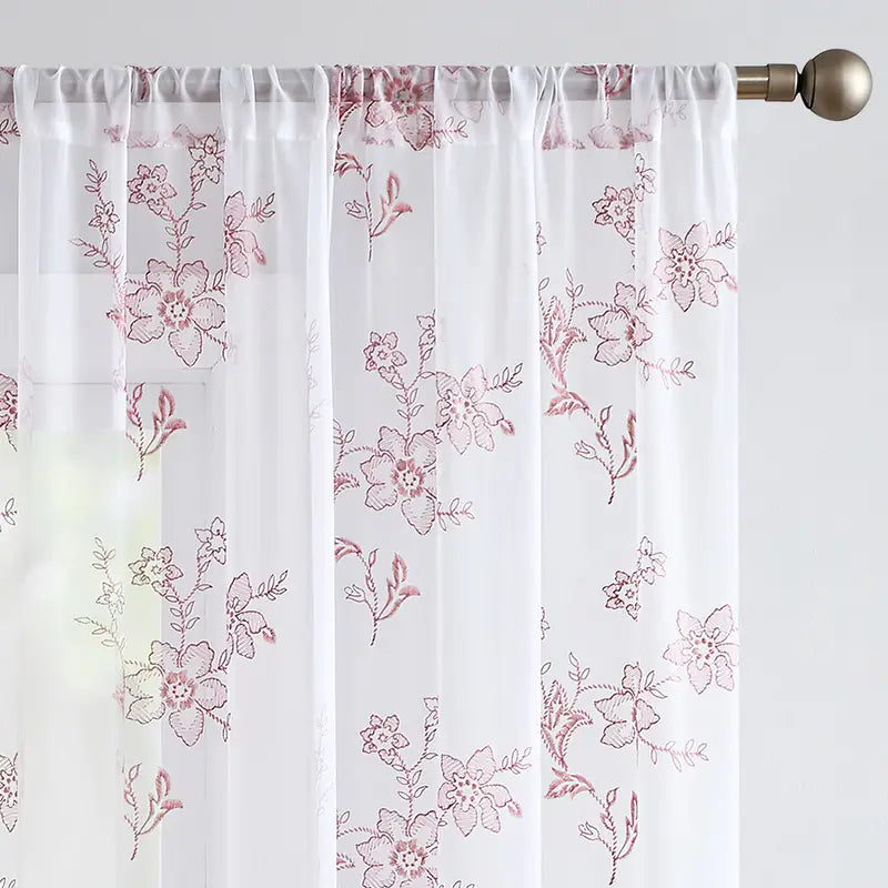 2 pcs Terrilon Rebecca Embroidered Curtains for Home Decor
