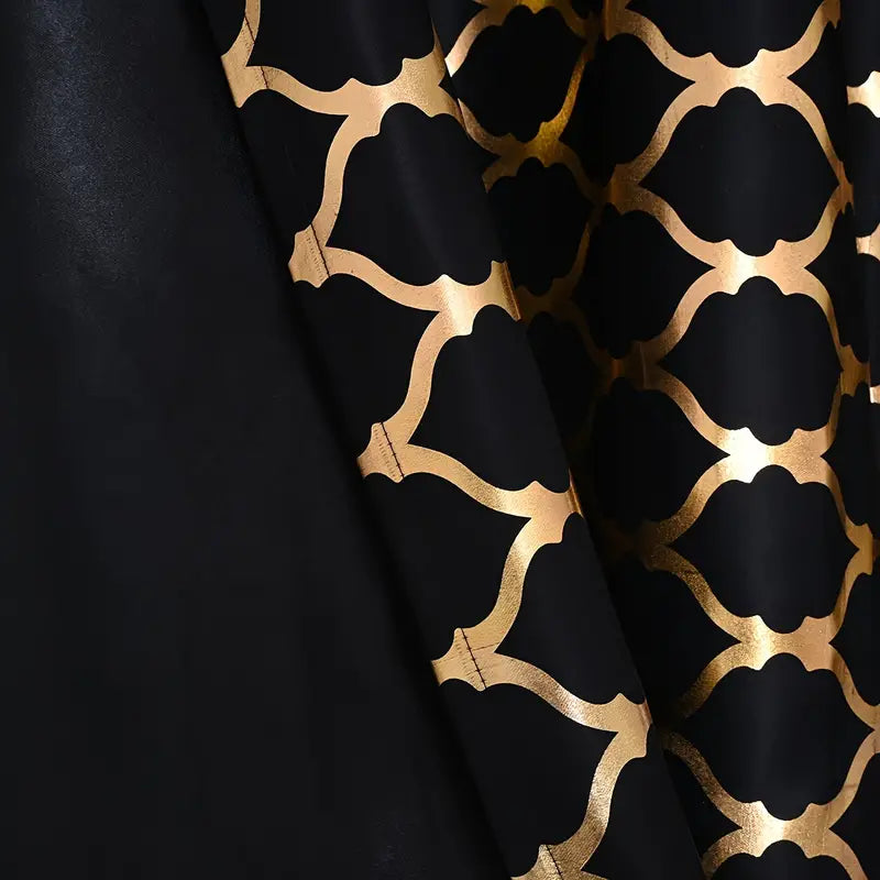 Bronzing Black Curtain Panel for Home Decor and Blackout